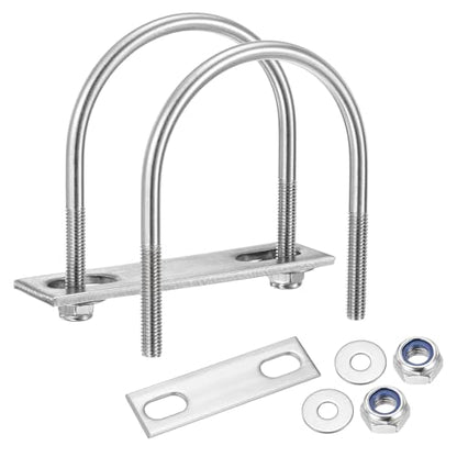 METALLIXITY U Bolts 4Set M6x60x80,Round U Bolt Kits 304 SS U Clamp - color: Silver, size: M6x60x80mm