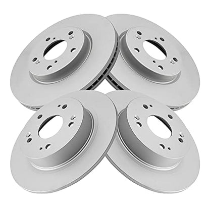 TRQ Front and Rear Brake Rotor Set G Coated Vented Solid - style: BKA14822