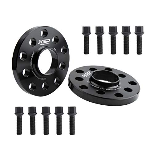 KSP 15mm 5x100 Wheel Spacers with M14x1.5 Lug Bolts Compatible with Audi A3 A4 A6 A8 S4 S6 S8 TT, 2pcs 5x112 to 5x112 Hubcentric Spacer fit Golf Jetta Beetle Passat EOS Sedan Racing Car - size: 15mm