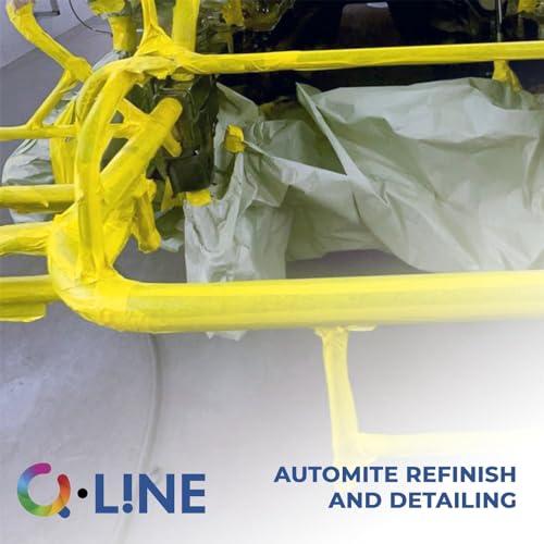 Automotive Masking Tape 3/4 Inch (18mm x 50m), 48 Rolls Yellow Automotive Refinish Masking Tape, High Adhesion Auto Body Paint Tape with Clean Removal, Moisture Resistant for Car Painting & Detailing