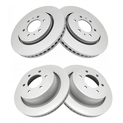 TRQ Front & Rear Brake Rotors Set Premium G-Coated - style: BRA15442
