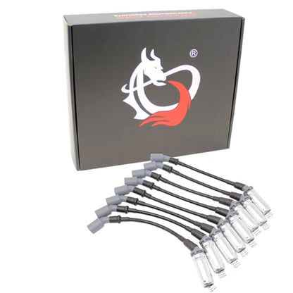 AIP Electronics Dragon FIRE Performance Street Series High Performance 8.5mm 12.5" Low Ohm Spark Plug Wire Set for 1995-2005 GM Trucks 4.8L 5.3L 6.0L V8 OEM Fit SPW1015-BK