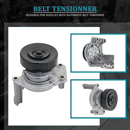 IRONTEK 166200W036 Belt Tensioner Pulley Assembly fit for Lexus (1998-2000 GS400/ 2001-2007 GS430/ 1998-2000 LS400), for Toyota (2001-2009 Sequoia/ 2000-2009 Tundra) #16620-0W101 305255 38173 38488 - size: 166200W036