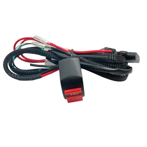 Motorcycle 1 Lead LED Lights Wiring Harness with Handlebar Switch 10A Fuse Kit Compatible with ATV Dirt Bike Ebike Scooters Auxiliary Driving Fog Lights