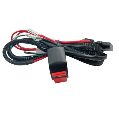 Motorcycle 1 Lead LED Lights Wiring Harness with Handlebar Switch 10A Fuse Kit Compatible with ATV Dirt Bike Ebike Scooters Auxiliary Driving Fog Lights