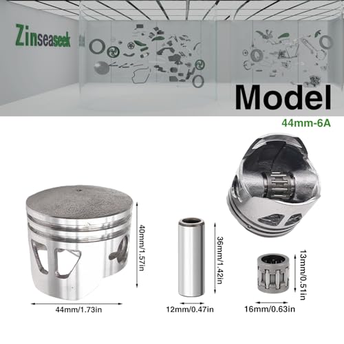 40mm 44mm Cylinder Assembly Piston Assembly for 43cc 47cc 49cc 2 Stroke Engine with Cylinder Piston Ring Circlip Gasket Piston Pin Needle Bearing Spark Plug (44mm-6A, Piston) - color: 44mm-6A, size: Piston