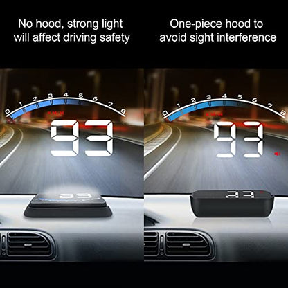 Heads Up Display for Cars, Car HUD Head Up Display M6S Universal Car 3.5 Inch HUD OBD Interface Windshield Projector, Speed, Engine RPM, OverSpeed War