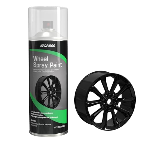 NADAMOO Aluminum Wheel Clear Protective Topcoat + Semi-gloss Black Wheel Rim Spray Paint 2 Cans