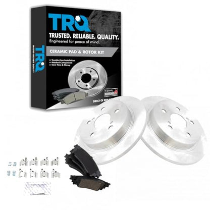 TRQ Rear Brake Pad and Rotor Set Ceramic Solid Rotors - style: BKA14525