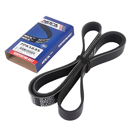 MOCA 7PK1635 EPDM Serpentine Belt for 00-03 for BMW X5 & 01-03 for BMW 540i & 12-16 for BMW M6 & 13-16 for BMW M5 4.4L V8 - size: 7PK1635