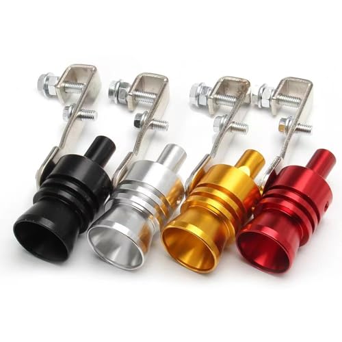 URBEST Aluminum Alloy Universal Turbo Sound Exhaust Muffler Pipe Whistle Car Roar Maker 2pcs (silver, XL) - color: silver, size: XL