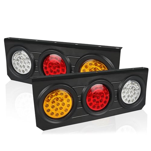 2 PCS 63 LED Trailer Tail Lights Bar Kit with Iron Bracket Base - color: Tail Lights-A