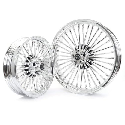 TOFR 21x3.5 16x3.5 Chrome Fat Spoke Wheels For Harley Touring Baggers 84-08 - color: Chrome, size: Front:21x3.5 Rear:16x3.5
