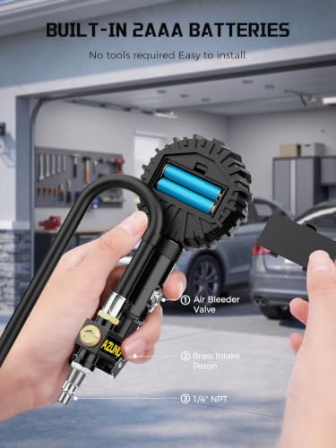 AZUNO Digital Tire Pressure Gauge with Air Blow Gun - size: Standard with Air Gun