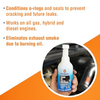 Permatex 30302 Engine Oil - Stop Leak, 12 fl oz, Effectively Stops and Prevents Oil Leaks and Burning Without Needing to Dismantle - style: Engine Oil