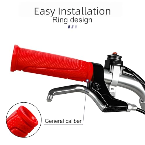 9-Color Kids Bike Handlebar Grips - Non-Slip TPR Bicycle Grips for Mini Bikes & Micro Scooters (22.2mm, 90mm) - color: Red