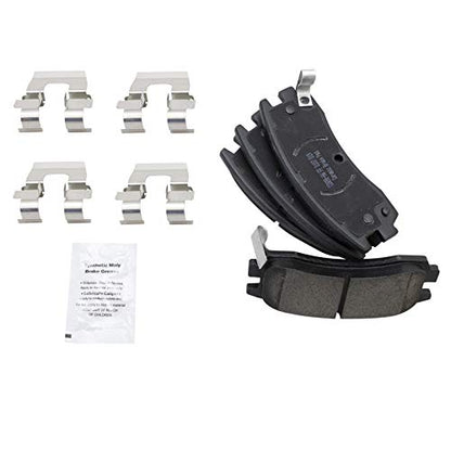 TRQ Front and Rear Brake Pad and Rotor Set Ceramic - style: BKA36435