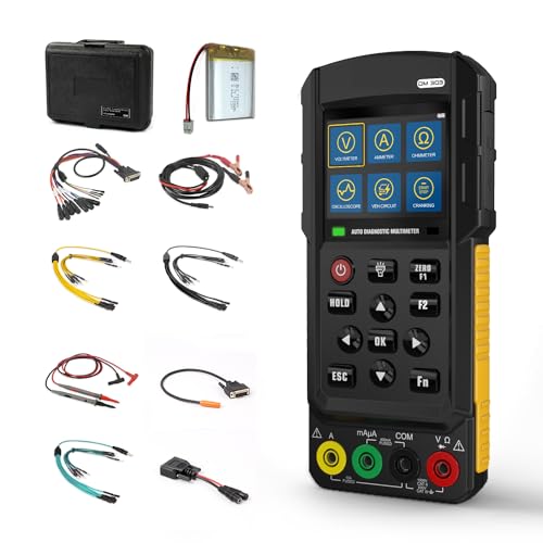 DM303 Multimeter Oscilloscope,Handheld Digital Automotive Oscilloscope Multimeter,Voltage,Current,Resistance,Automotive Circuit,Cranking,Injector,Relay,Analog Signal Test - size: DM303