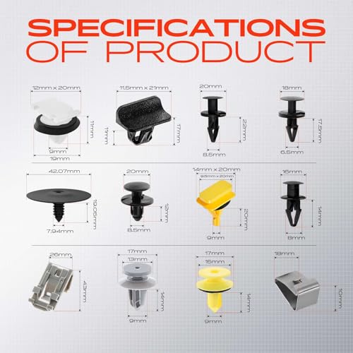 A-Premium 110PCS Retainer Clip Kit Compatible with Chevrolet