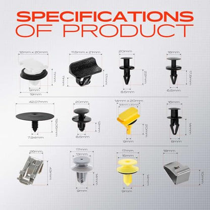 A-Premium 110PCS Retainer Clip Kit Compatible with Chevrolet