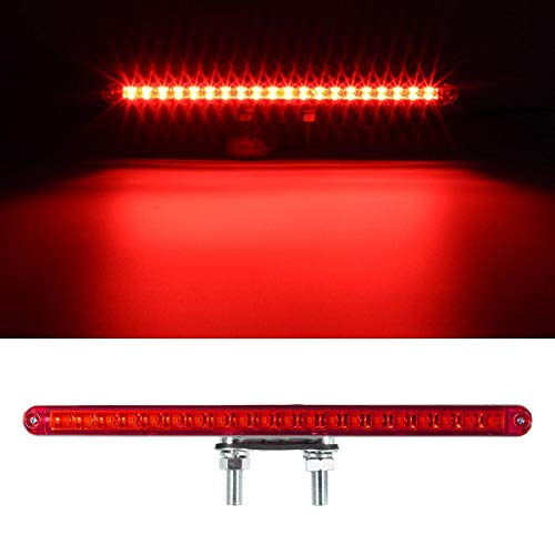 Partsam 2Pcs 12" Red/Amber LED Combo Double Face Truck Semi Trailer Light Bars 20LED Waterproof with Double Studs Sealed Truck Trailer Led Pedestal Turn Signal Stop Tail Marker Clearance Lights 12V - size: 12 Inch