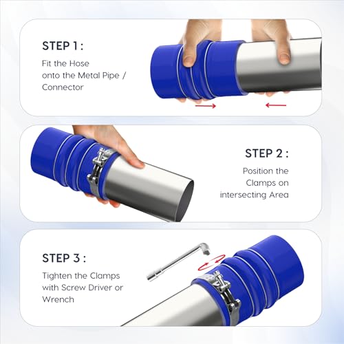 Endure 3.5"(89mm) Turbo Intercooler Hose, CAC Silicone 4-Ply - Blue - color: Blue, size: 3.5Inch-(89mm)