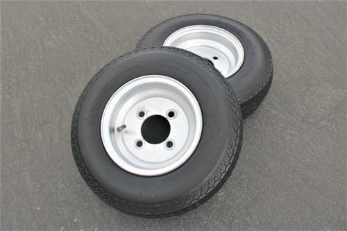 Antego 4.80-8 Trailer Tire & Wheel, 6 Ply, 4 Lug Galvanized, Set of 2