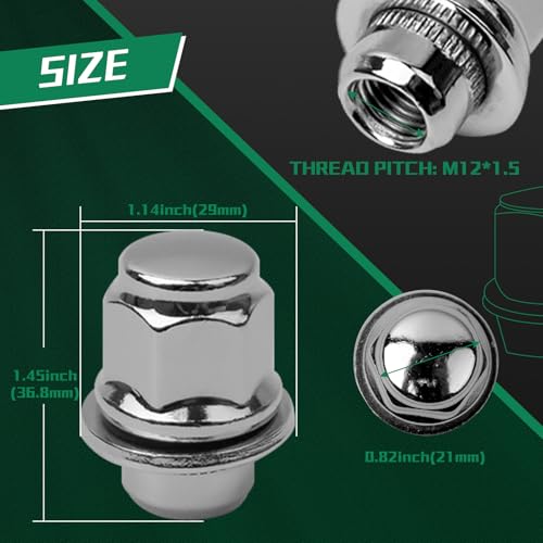 20PCS M12x1.5 Lug Nuts,One-Piece Wheel Nuts for Toyota Camry Corolla RAV4 Tacoma Highlander Sienna Avalon Prius,Lexus RX350 RX450H ES250 ES300H ES350 RX330 and More #611-211 90084-94001 - size: M12x1.5