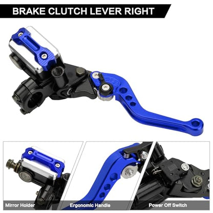 Motorcycle 7/8" 22mm Handlebar Brake Master Cylinder Clutch Lever - color: Bule