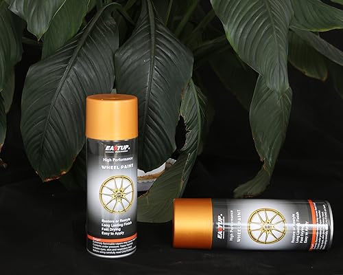 EASTUP Premium Metallic Acrylic Enamel Wheel Paint Maya Orange Gold Color- Brilliant Finish, High Durability, Fade-resistant, Quick Drying Rim Coating Spray Paint. - color: 19#2596-Maya Gold