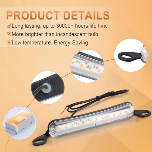 LivTee License Plate Light, Extremely Bright LED License Plate Lights Assembly for Trailer UTV ATV Truck RV Boat, Amber - color: Amber