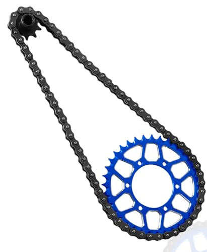 Upgrades Parts Aluminum 7075 Rear Hub Chain Sprocket 36T Gears&Manganese Steel Roller Chain&10T Steel Front Sprocket for L0Si 1/4 Promoto-MX Motorcycle RTR FXR(los06000)(los06002),Navy Blue - color: Navy Blue/(Losi 1/4)