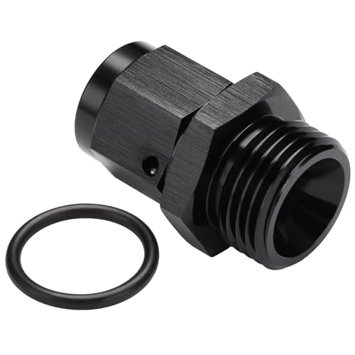 6AN Female Flare Swivel to 8AN -8 ORB Male O-ring Boss Fuel Rail Fitting Adapter Straight Aluminum Black - color: Black, size: 6AN Female to -8 ORB Male