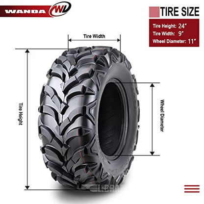 WANDA AT MASTER ATV Tire 24x9-11 24x9x11 P341 6PR Solid Lug Mud Snow 10153 - size: 24x9-11