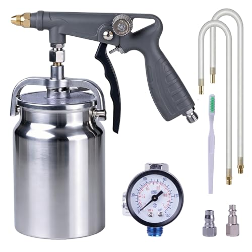 GS Undercoating Spray Gun Kit - Versatile Undercoating Gun for Vehicles, Truck Bed Liner, Rubberized Rust Proofing, Includes Suction Feed Cup & 360° Spray Hose