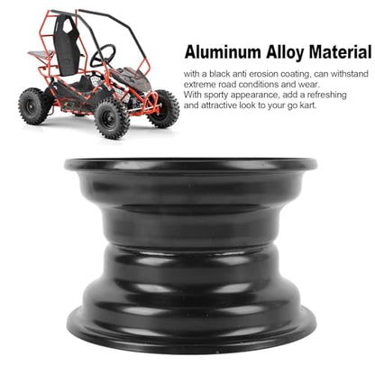 Acouto 145/70 6 Go Kart Wheel Rim 3 Holes 6 Inch Wheel Rim Aluminum Alloy Rims Enhanced Traction Stylish Look for ATV Quad Dirt Bike Ride On Mower