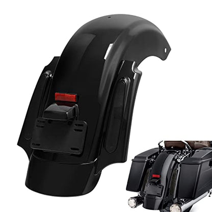 TCMT 5" Stretched Saddlebags Smoke Lens Rear Fender Fit For Harley Touring Road King Electra Glide Street Glide Road Glide Ultra 2009-2013 - color: Rear Fender Smoke Lens, size: 5" Stretched Saddlebags(Chrome Latches)