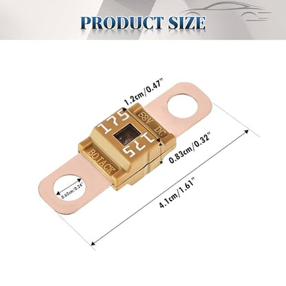 5Pcs AMI/Midi Fuse Kit - High Current Bolt-on Fuses for Battery Fuse Replacement - Heavy Duty Truck Fuses for Cars, RVs, Construction Vehicles & Marine Audio Systems (175A) - size: 175A