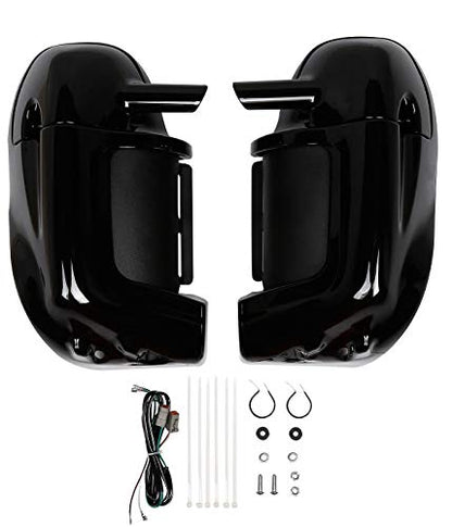 TCMT Lower Vented Fairing W/Speaker Kit Fits For Harley Touring Road King Street Glide Electra Glide Ultra-Classic Road Glide 1983-2013 - color: Vivid Black #5