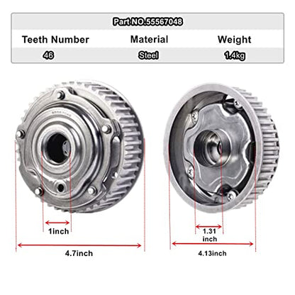 Camshaft Exhaust Sprocket, for Chevrolet Aveo(2009-2011 4Cyl 1.6L),for Pontiac G3(2009-2010 4Cyl 1.6L),for Saturn Astra (2008-2009 4Cyl 1.8L) Engine Timing Camshaft VVT Gear, #55567048 55567049