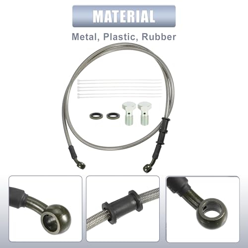 uxcell 1 Set 130cm Motorcycle Hydraulic Brake Clutch Line Hose Universal - size: 130CM