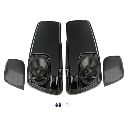 XMT-MOTO Hard Saddlebag Lids W/ 5"X7" Speakers Fit for Harley Touring - style: Black Dual 5x7 Speaker Saddlebag Lids 4 Speakers (14-later)