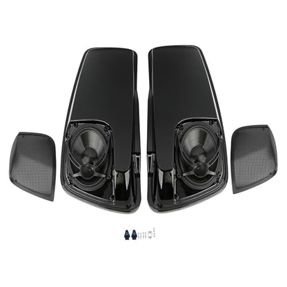 XMT-MOTO Hard Saddlebag Lids W/ 5"X7" Speakers Fit for Harley Touring - style: Black Dual 5x7 Speaker Saddlebag Lids 4 Speakers (14-later)
