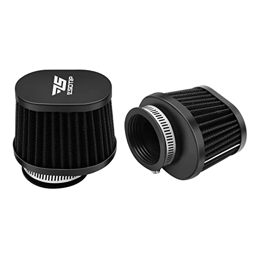 2PCS Motorcycle Air Filter Universal 50MM Replacement Filter Dirt Bike High Performance Air Filters Fit Motocross Carburetor Cleaner for Pit Bike Scooter Moped ATV (Black) - color: black, size: 2PCS(50MM)
