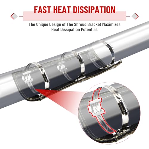 Titanium Pipe Shield, 6" x 12" Exhaust Heat Shield - size: 6" x 12"