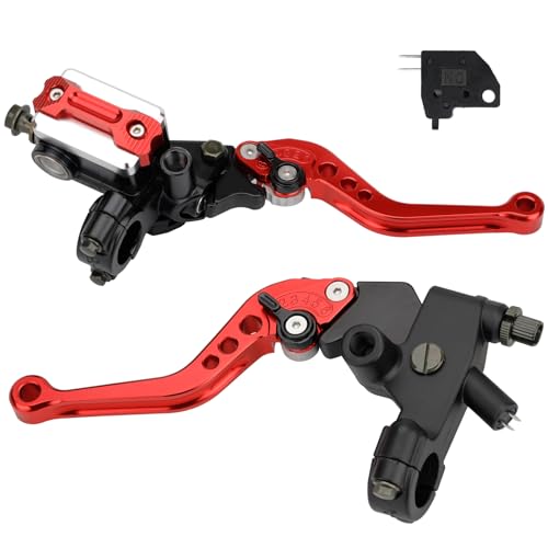 Universal Motorcycle 7/8" 22mm Brake Master Cylinder Clutch Lever - color: Red