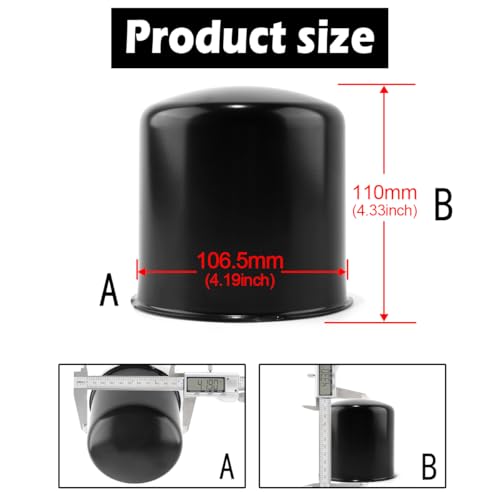 2Pcs 4.25" OD 4.33" H Domed Style Trailer Wheel Center Caps for Rim - color: Matt Black, size: 4.25" OD 4.33" H