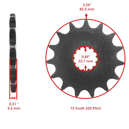 Caltric Green O-Ring Drive Chain & Sprockets Kit Compatible with Kawasaki Ex650 Ex-650 Ninja 650R 2006-2014