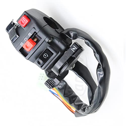 9 Wire 5 Function Left Starter Kill Light Choke Switch Assembly Fit for 150cc 200cc 250cc 300cc Coolster Roketa Yamoto Jetmoto Kazuma Loncin ATV Quad Etc.