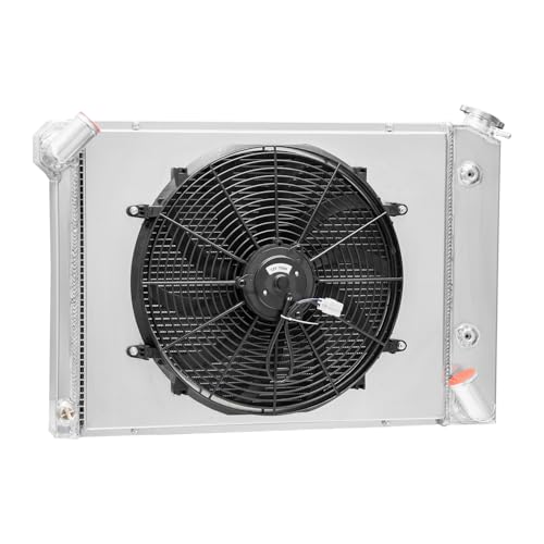 4 Row Radiators Replacement for 1966-1968 Chevy Corvette 7.0L 427ci V8 AT Aluminum Radiator Shroud Fan 66 67 68 Chevy Corvette Crossflow Radiators